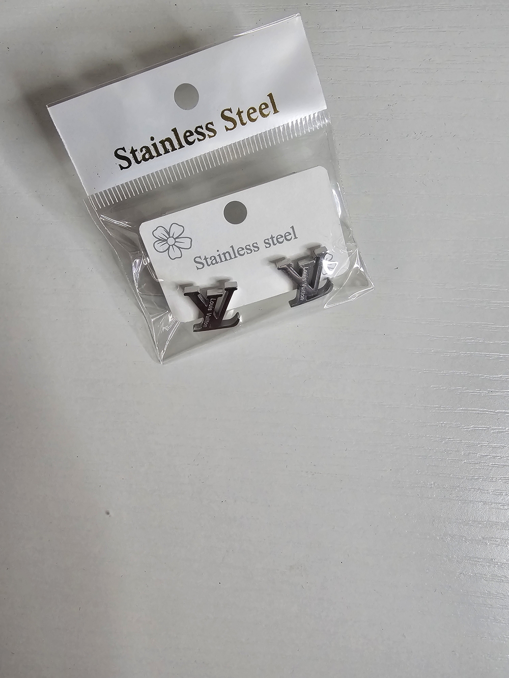 Stainless Steel Earings Silver LV Style